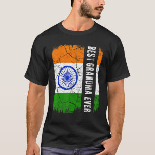T-shirt Meilleure grand-mère indienne jamais Inde Drapeau
