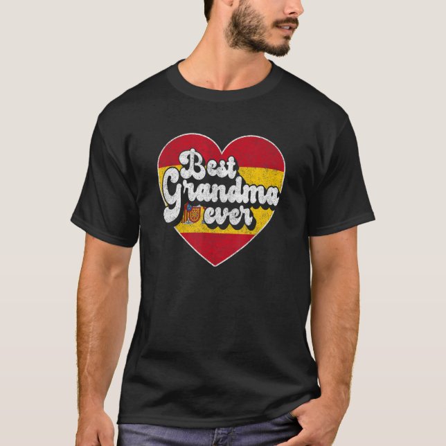 T-shirt Meilleure grand-mère jamais Espagne Drapeau espagn (Devant)