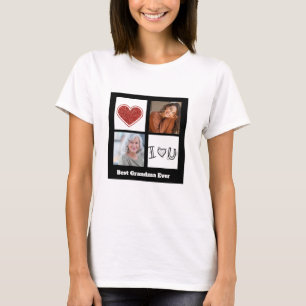 T-shirt Meilleure grand-mère Jamais Photo collage coeur
