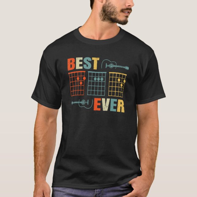T-shirt Meilleure guitare papa Ever Chords Meilleur papa G (Devant)
