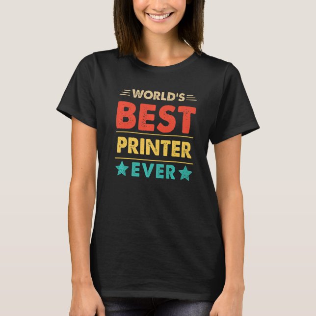 T-shirt Meilleure imprimante Retro World (Devant)
