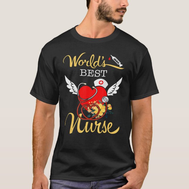 T-shirt Meilleure infirmière au monde pour l'école de soin (Devant)