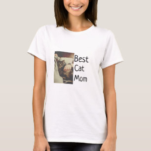 T-shirt Meilleure maman chat papa ajouter chat photo nom c