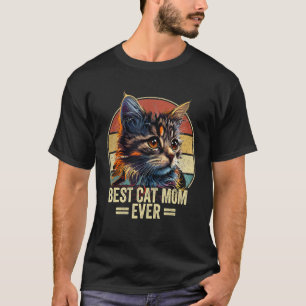 T-shirt Meilleure Maman de Chat Rétro Vintage Pop Art Mama