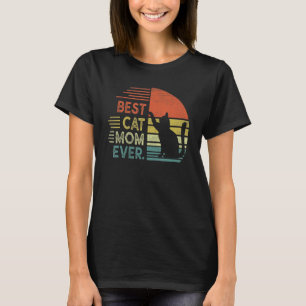 T-shirt Meilleure Maman de Chat Vintage Pour Femmes Chat