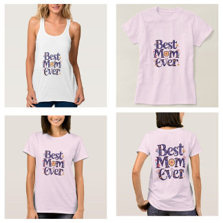 T-shirt Meilleure Maman De Tous Les Temps Fleurs Maman Cut