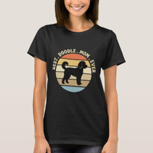 T-shirt Meilleure maman Doodle Rétro Chien