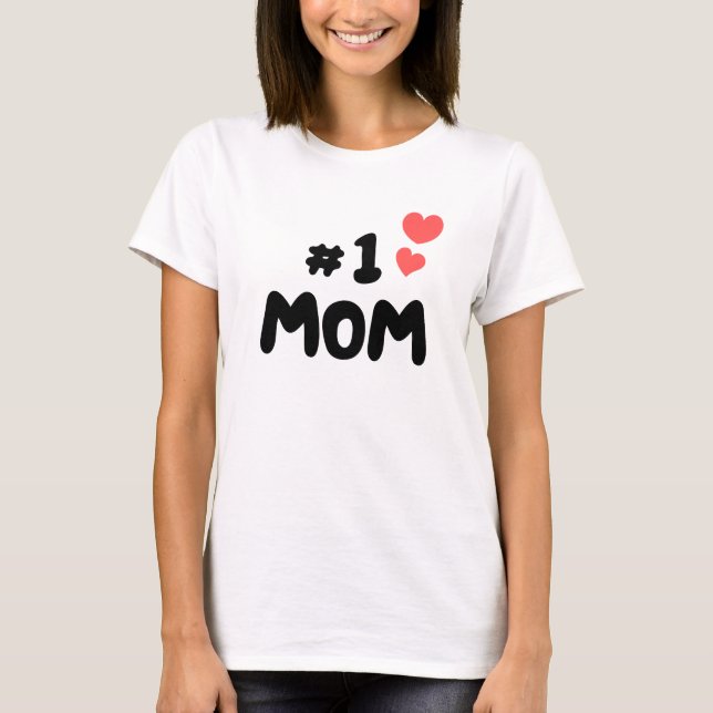 T-shirt Meilleure maman jamais - #1 Maman avec de mignons  (Devant)