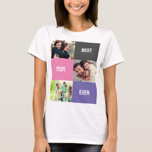 T-shirt Meilleure maman jamais   Collage photo de la fête 