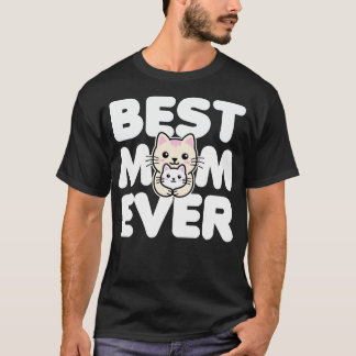 T-shirt Meilleure maman jamais Kawaii Cats