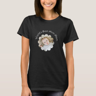 T-shirt Meilleure maman maman du monde Photo en Flower Cus