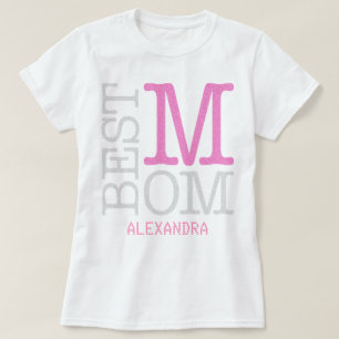 T-shirt Meilleure Maman Pink Silver Parties scintillant No