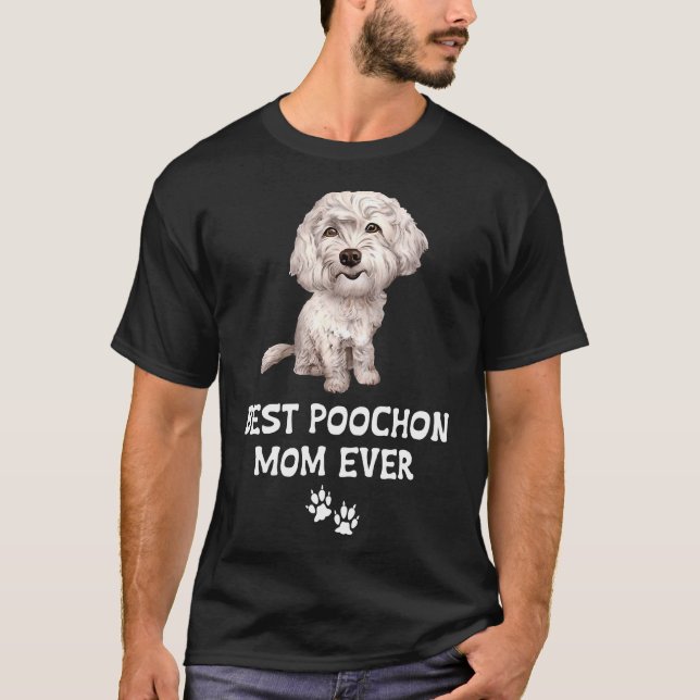 T-shirt Meilleure Maman Poochon Pour Bichon Cross Poodle L (Devant)