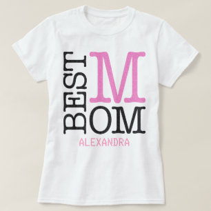 T-shirt Meilleure maman rose noir Parties scintillant Nom 