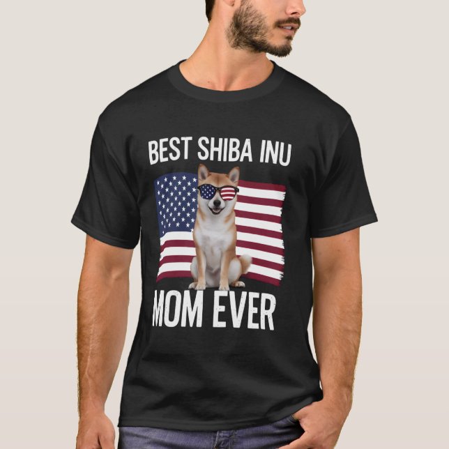 T-shirt Meilleure maman Shiba Inu jamais 4 juillet chien p (Devant)