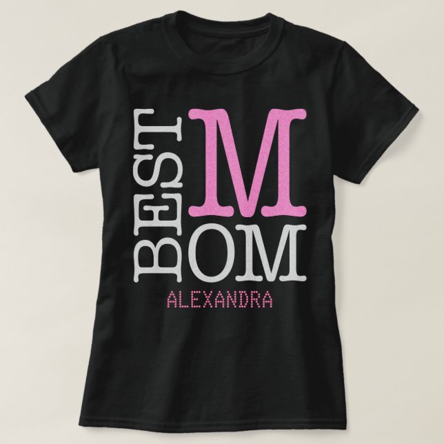 T-shirt Meilleure maman Silver rose Parties scintillant No (Design devant)