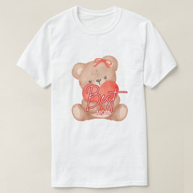 T-shirt Meilleure maman - Teddy Bear (Design devant)