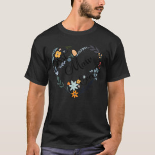 T-shirt Meilleure Maw Jamais Fleur du Coeur Béni Grand-mèr