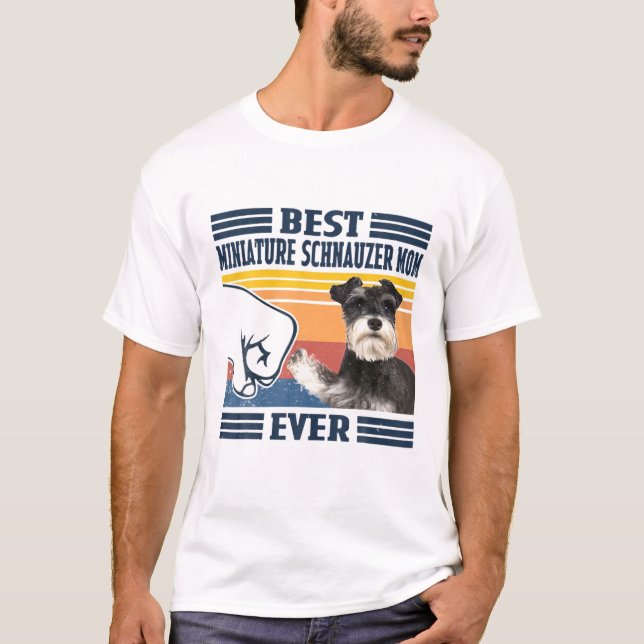 T-shirt Meilleure Miniature Schnauzer Maman Jamais Drôle C (Devant)