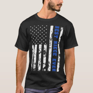 T-shirt Meilleure nièce jamais drapeau américain vintage p