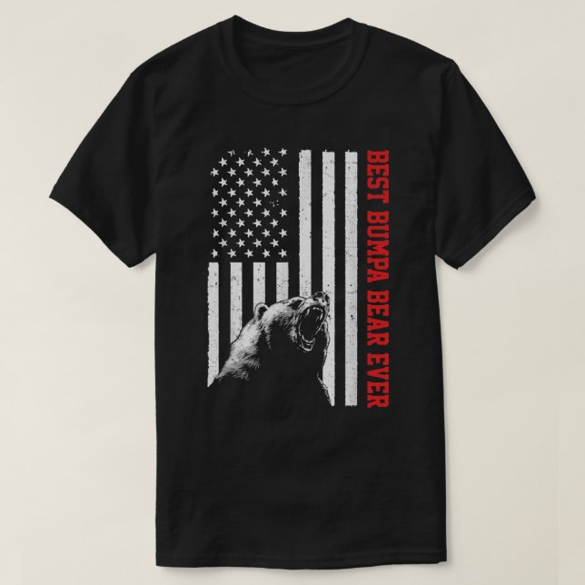 T-shirt Meilleure Ours Bumpa Jamais USA Da Père du drapeau (Design devant)