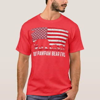 T-shirt Meilleure Ours Pawpaw Jamais USA Drapeau américain