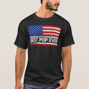 T-shirt Meilleure Pop Ever Us Drapeau grand-père Fête des 