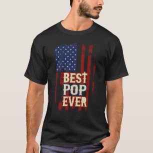 T-shirt Meilleure Pop Ever Us Drapeau grand-père Fête des