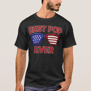 T-shirt Meilleure Pop Ever Us Drapeau grand-père Fête des 