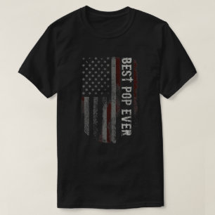 T-shirt Meilleure Pop Ever Us Drapeau grand-père Fête des 