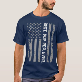 T-shirt Meilleure pop pop jamais Vintage américain Drapeau