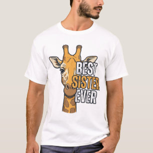 T-shirt Meilleure sœur girafe cadeau drôle de famille
