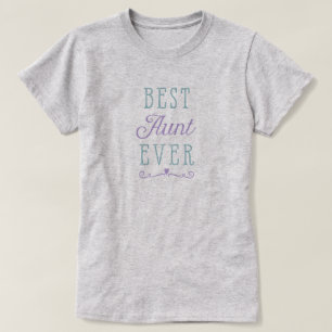 T-shirt Meilleure tante jamais pourpre Turquoise