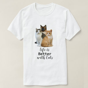 T-shirt Meilleure vie avec les chats / Amateur de chats 