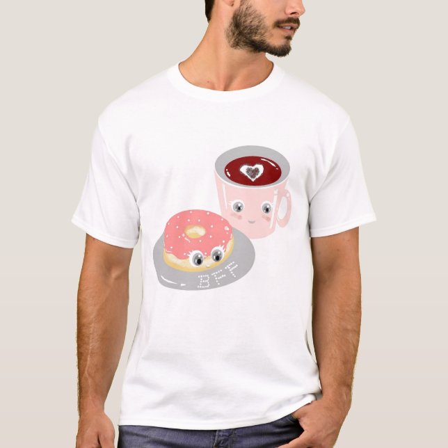 T-shirt Meilleurs amis pour Kawaii Café et Donut BFF (Devant)