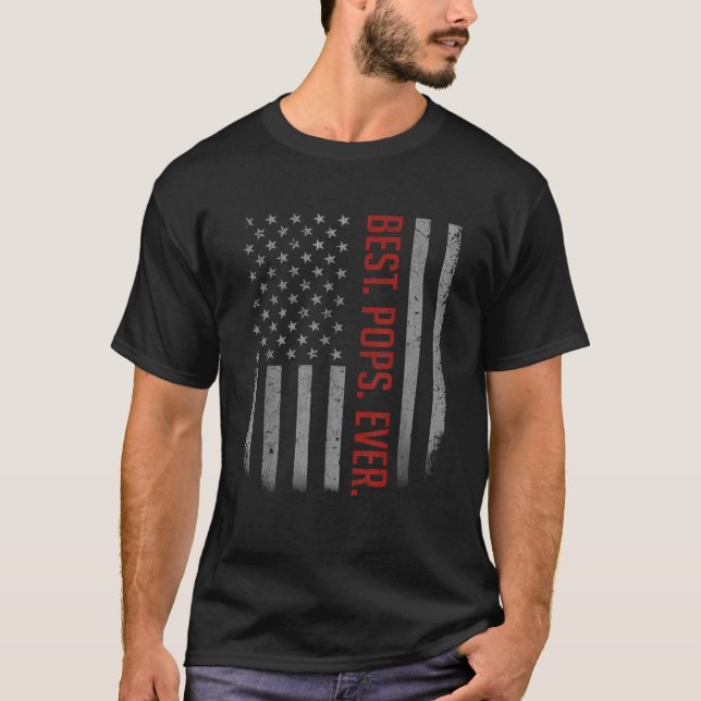 T-shirt Meilleurs pops jamais US États-Unis Drapeaux améri (Devant)