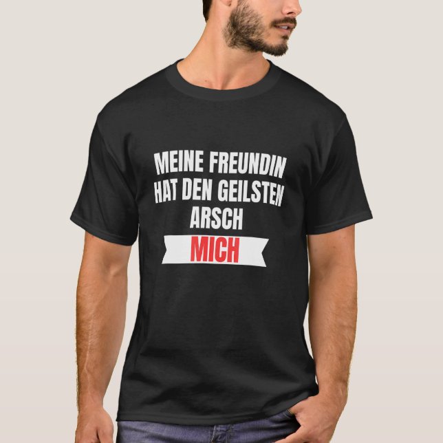 T-shirt Meine Freundin Casquette Den Geilsten Arsch Der We (Devant)