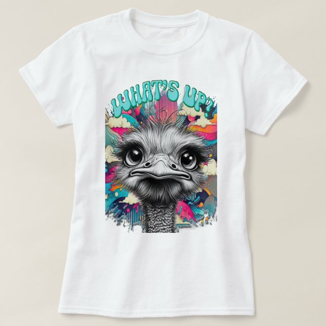T-shirt Melancholy Rainbow Ostrich Women's Tee (Design devant)