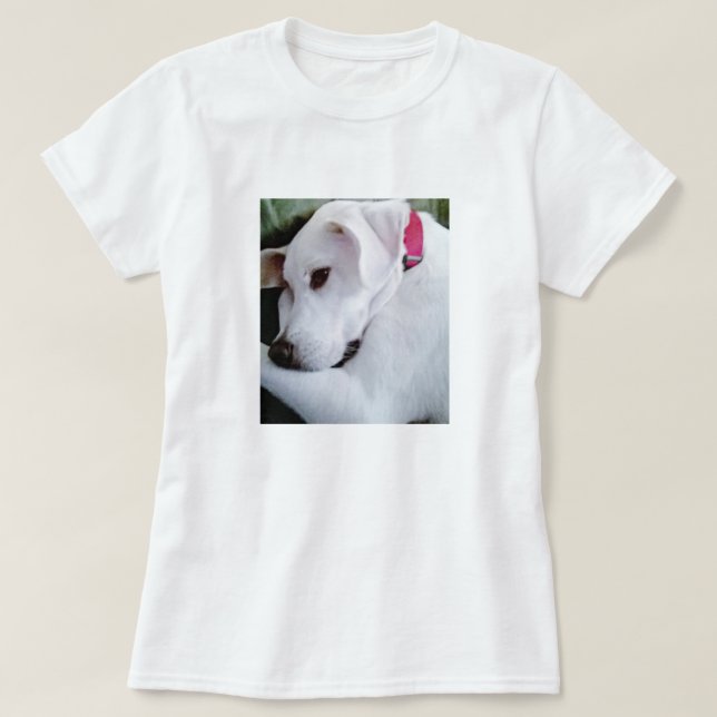 T-shirt Mélange chien blanc du laboratoire (Design devant)