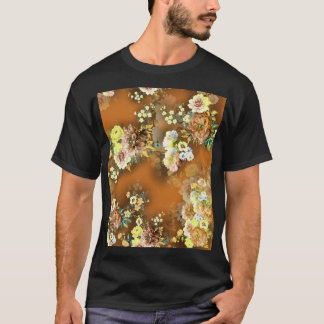 T-shirt Mélange de fleurs : Arrière - plan orange
