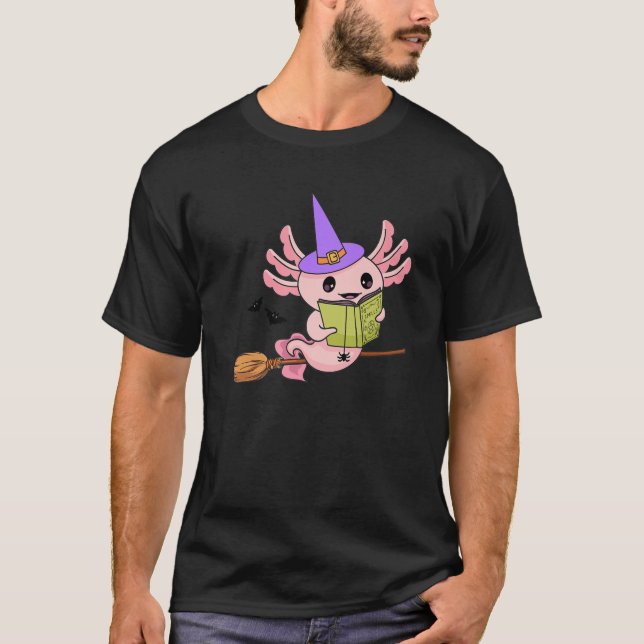 T-shirt Mélange Halloween Axolotl, Axolotl Witch Casting S (Devant)