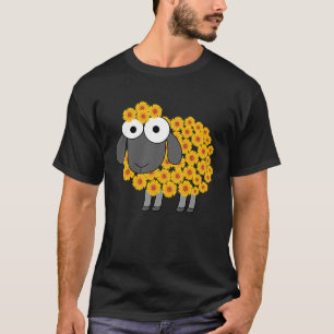 T-shirt Mélange Mouton Avec Fleur Laine Animal De Ferme