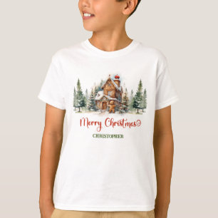 T-shirt Mélange sauge vert et rouge pain d'épices maison f