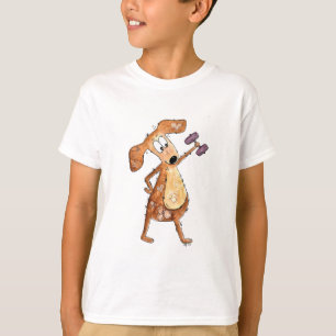 T-shirt Mélange Whimsical Brown Chien Poids de levage
