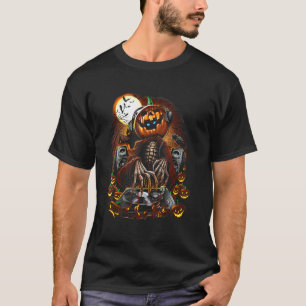 T-shirt Mélanger Master Jack Citrouille noir Tête de peur 
