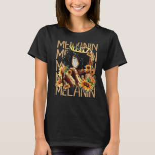 T-shirt Melanin Afro Naturel Cheveux Queen mignonne Black 