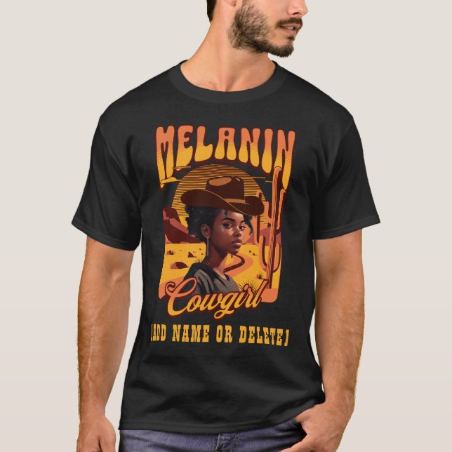 T-shirt MELANIN COWGIRL Black Girl Western Cowboy (Devant)