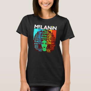 T-shirt Melanin Poppin Détresse Reines Noires Sistas Femme