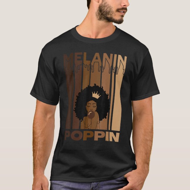 T-shirt Melanin Poppin Pour Femmes Forte Noir Afro Cultur (Devant)