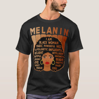 T-shirt Melanin Pride Black Woman Afro American Black Girl